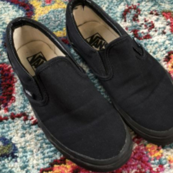 all black slip on vans Boutique
